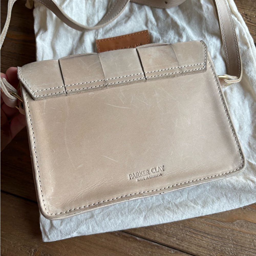 Parker Clay Woven Leather Crossbody Bag - Picture 2 of 4